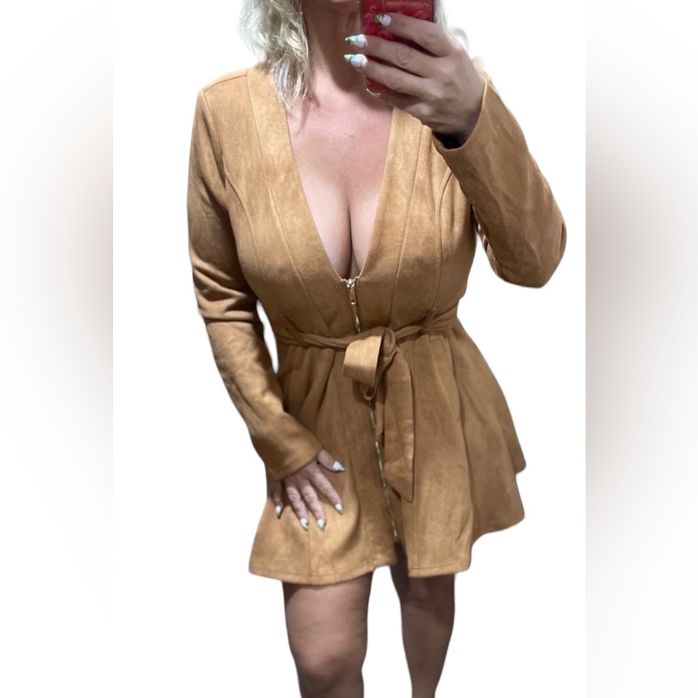 Faux suede dress